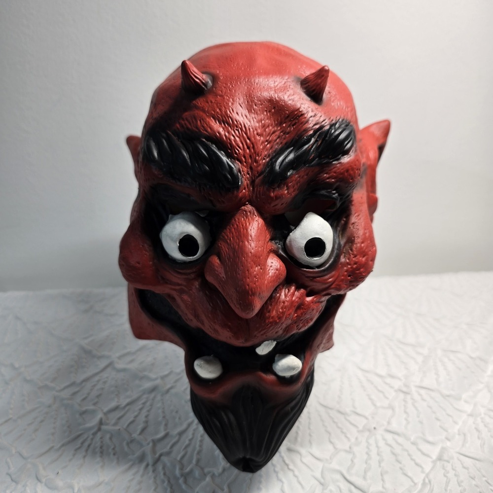 Paper Magic Group Devil Mask Adult One Size Red 2003 Vintage Latex Demon Horns